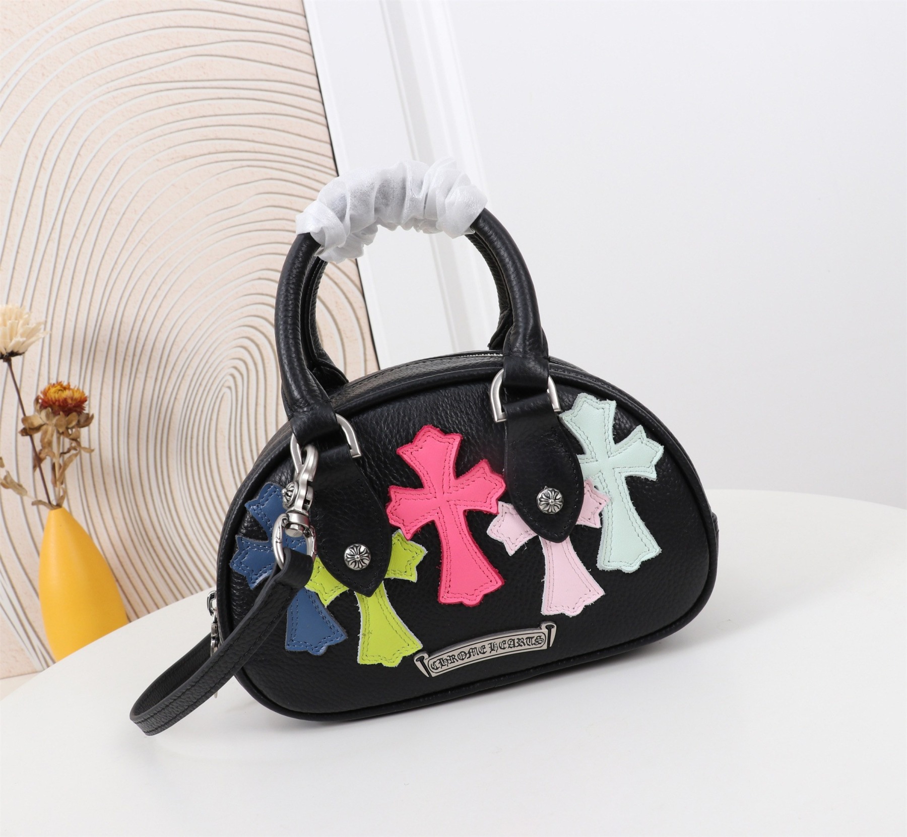 クロムハーツ「Chrome Hearts」クロスロゴ ボウリング ミニバッグ