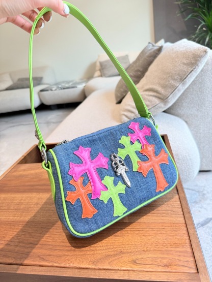 クロムハーツ「Chrome Hearts」デニムパッチナゲット ショルダーバッグ