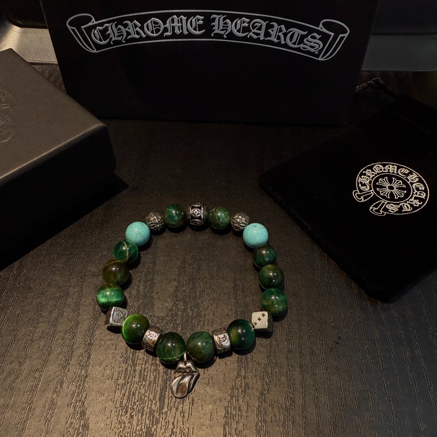 クロムハーツ「Chrome Hearts」クロムハーツ タイガーアイ マルチモチーフ ブレスレット