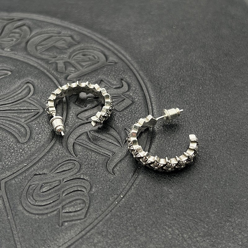 クロムハーツ「Chrome Hearts」クロムハーツ ヴィンテージセミサークルスターピアス S925 ユニセックス ピアス