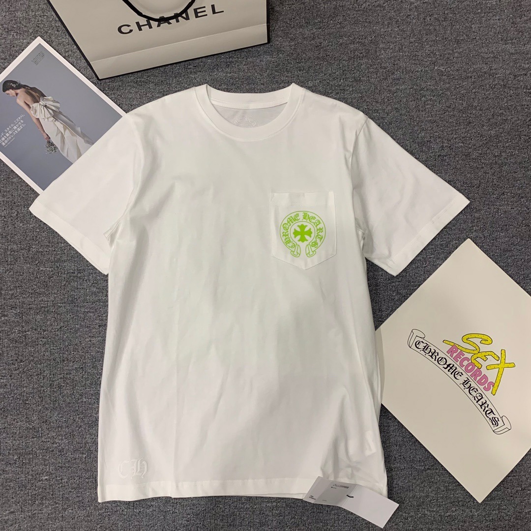 クロムハーツ「Chrome Hearts」カラーレザー クロス エンブロイダリーTシャツ