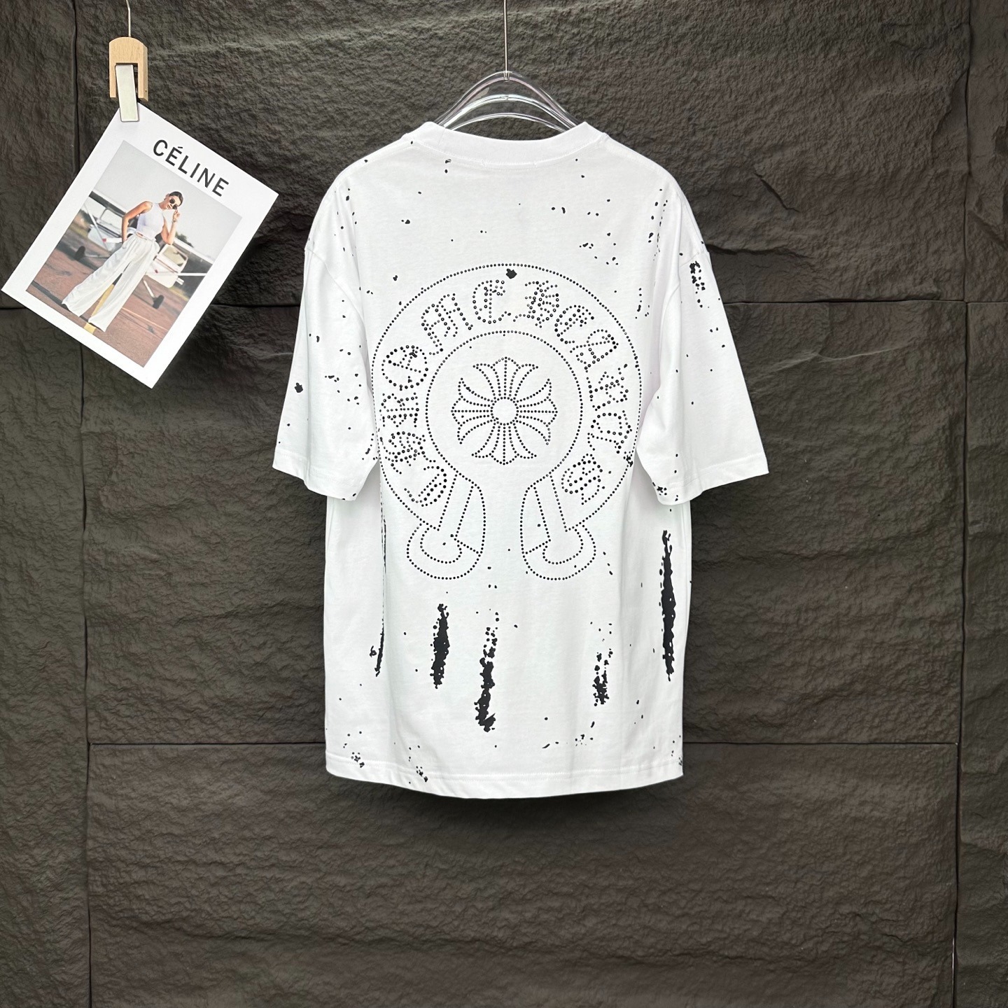 クロムハーツ「Chrome Hearts」スプラッターエンボス ホースシューTシャツ