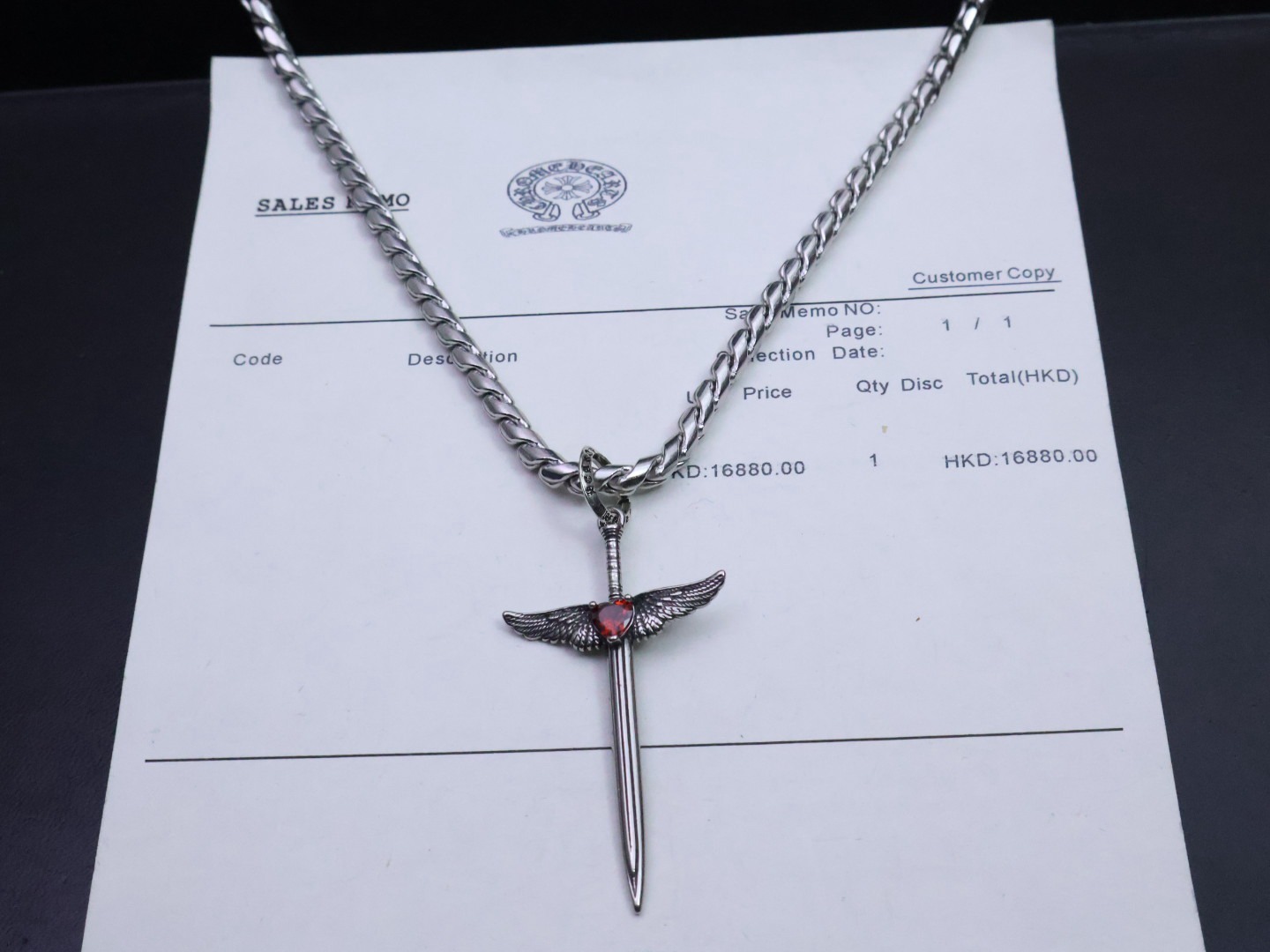 クロムハーツ「Chrome Hearts」ハンドメイドクロス&フラワー ネックレス