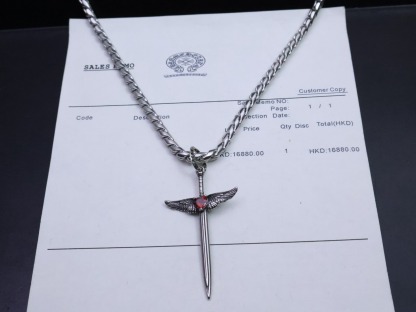 クロムハーツ「Chrome Hearts」ハンドメイドクロス&フラワー ネックレス