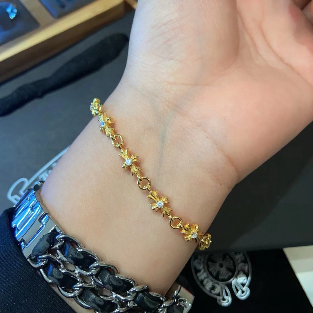 クロムハーツ (Chrome Hearts)クロム ハーツ ゴールド ダイヤモンド ブレスレット