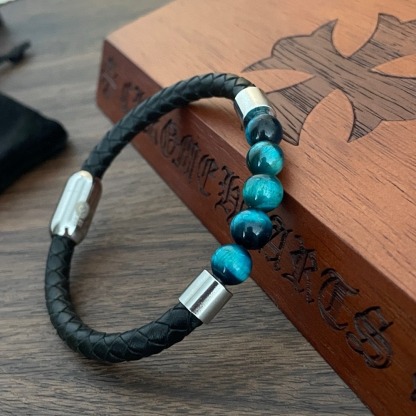 クロムハーツ「Chrome Hearts」ビンテージカラービーズ レザーコード ブレスレット