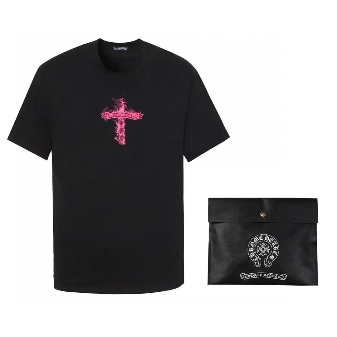 クロムハーツ「Chrome Hearts」フレイムクロス フォームプリントTシャツ + オーバーサイズ半袖Tシャツ