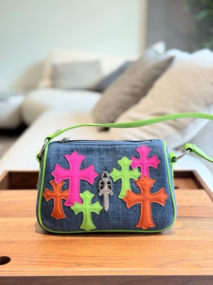 クロムハーツ「Chrome Hearts」デニムパッチナゲット ショルダーバッグ