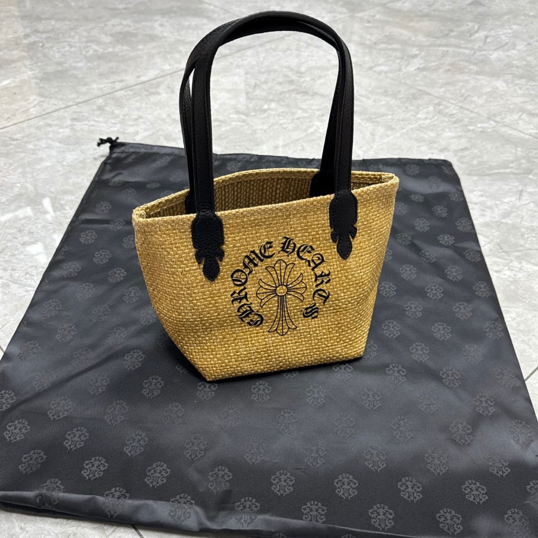 クロムハーツ「Chrome Hearts」クロスエンブロイダリー ラフィアバッグ