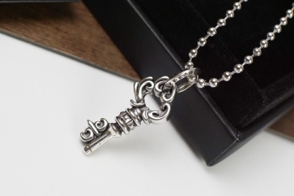 クロムハーツ「Chrome Hearts」キー＆ハートロック ペンダントネックレス