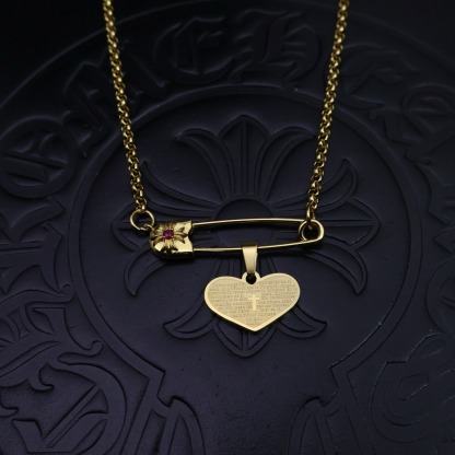 クロムハーツ「Chrome Hearts」クロスフラワーブローチチェーンネックレス