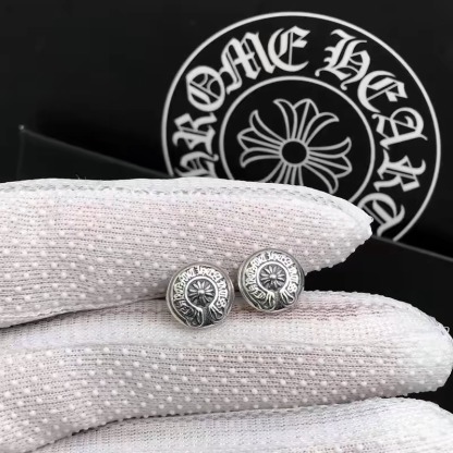 クロムハーツ「Chrome Hearts」クロムハーツ クロス＆ホースシューピアス S925 ユニセックス ピアス