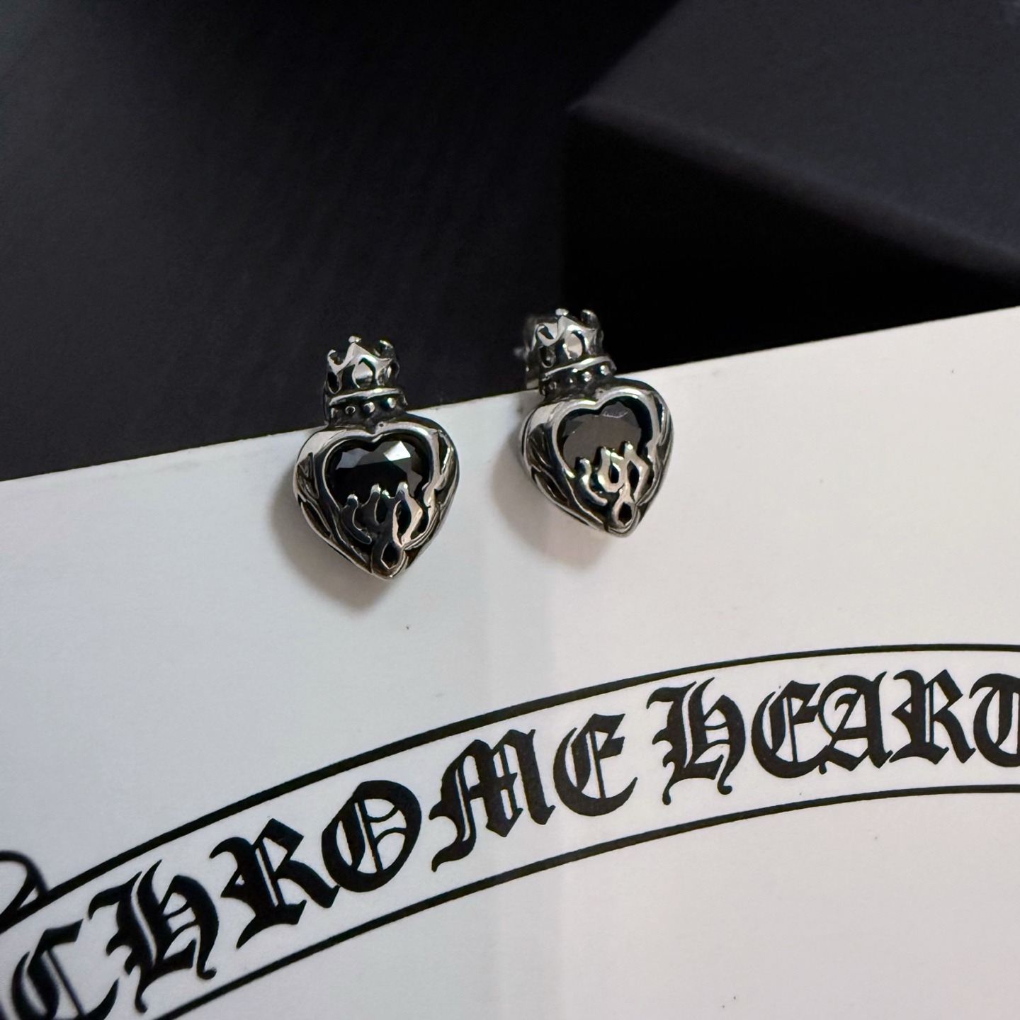 クロムハーツ「Chrome Hearts」クロムハーツ クラウン＆ハートピアス S925 ユニセックス ピアス