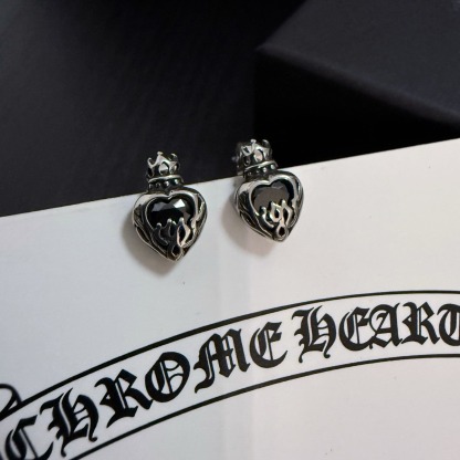 クロムハーツ「Chrome Hearts」クロムハーツ クラウン＆ハートピアス S925 ユニセックス ピアス