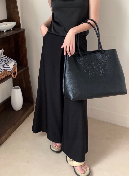 クロムハーツ「Chrome Hearts」クロスロゴ レザートートバッグ 42×32×16cm