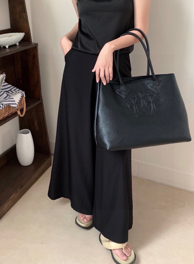 クロムハーツ「Chrome Hearts」クロスロゴ レザートートバッグ 42×32×16cm