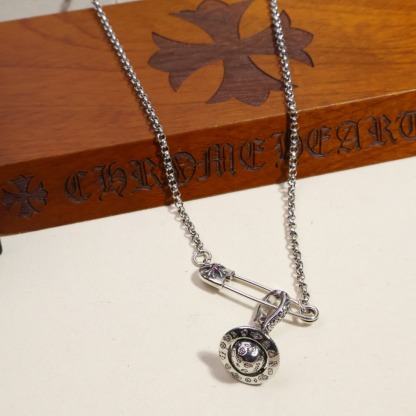 クロムハーツ「Chrome Hearts」ヴィンテージクロスフラワー デュアルチェーンネックレス