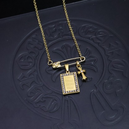 クロムハーツ「Chrome Hearts」ゴールド ペーパークリップ ペンダントネックレス