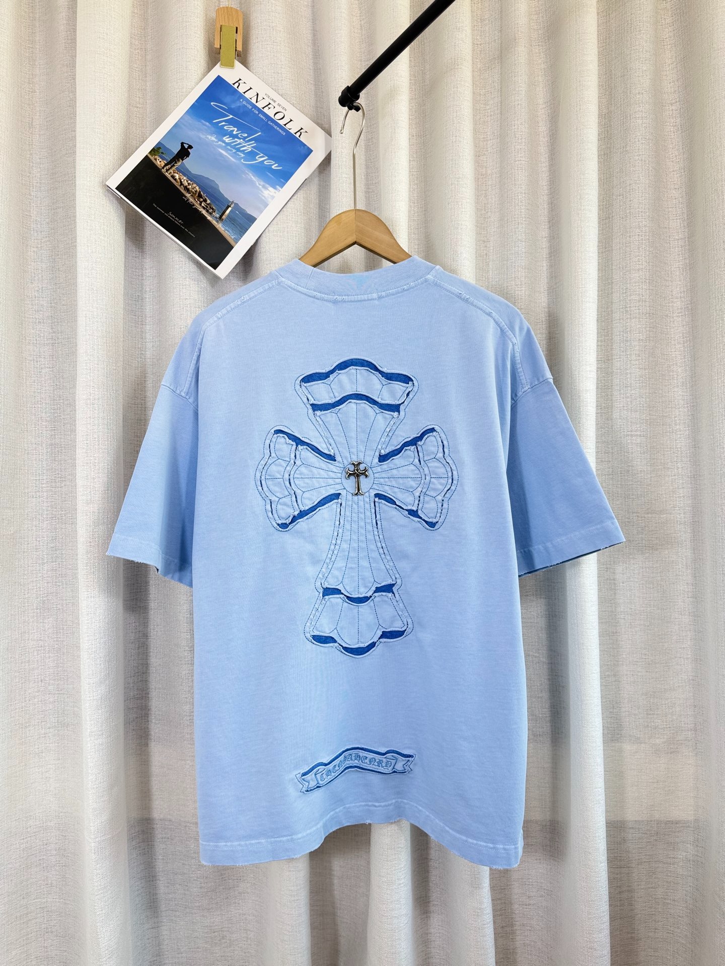 クロムハーツ「Chrome Hearts」クロスパッチワーク ウォッシュドTシャツ