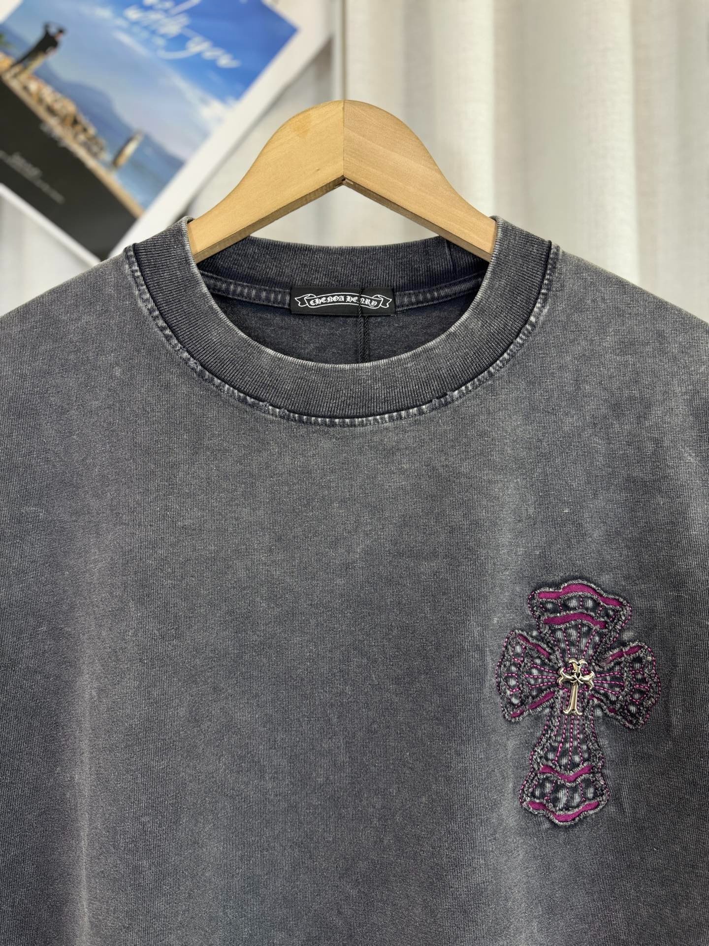 クロムハーツ「Chrome Hearts」クロスパッチワーク ウォッシュドTシャツ