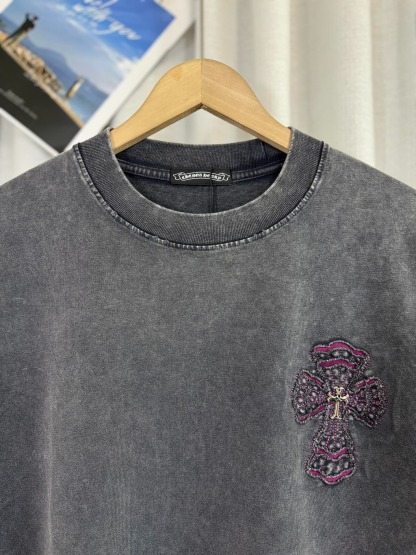 クロムハーツ「Chrome Hearts」クロスパッチワーク ウォッシュドTシャツ