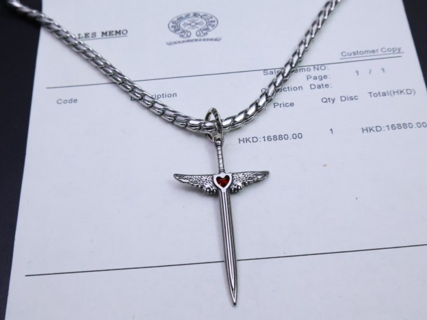 クロムハーツ「Chrome Hearts」ハンドメイドクロス&フラワー ネックレス