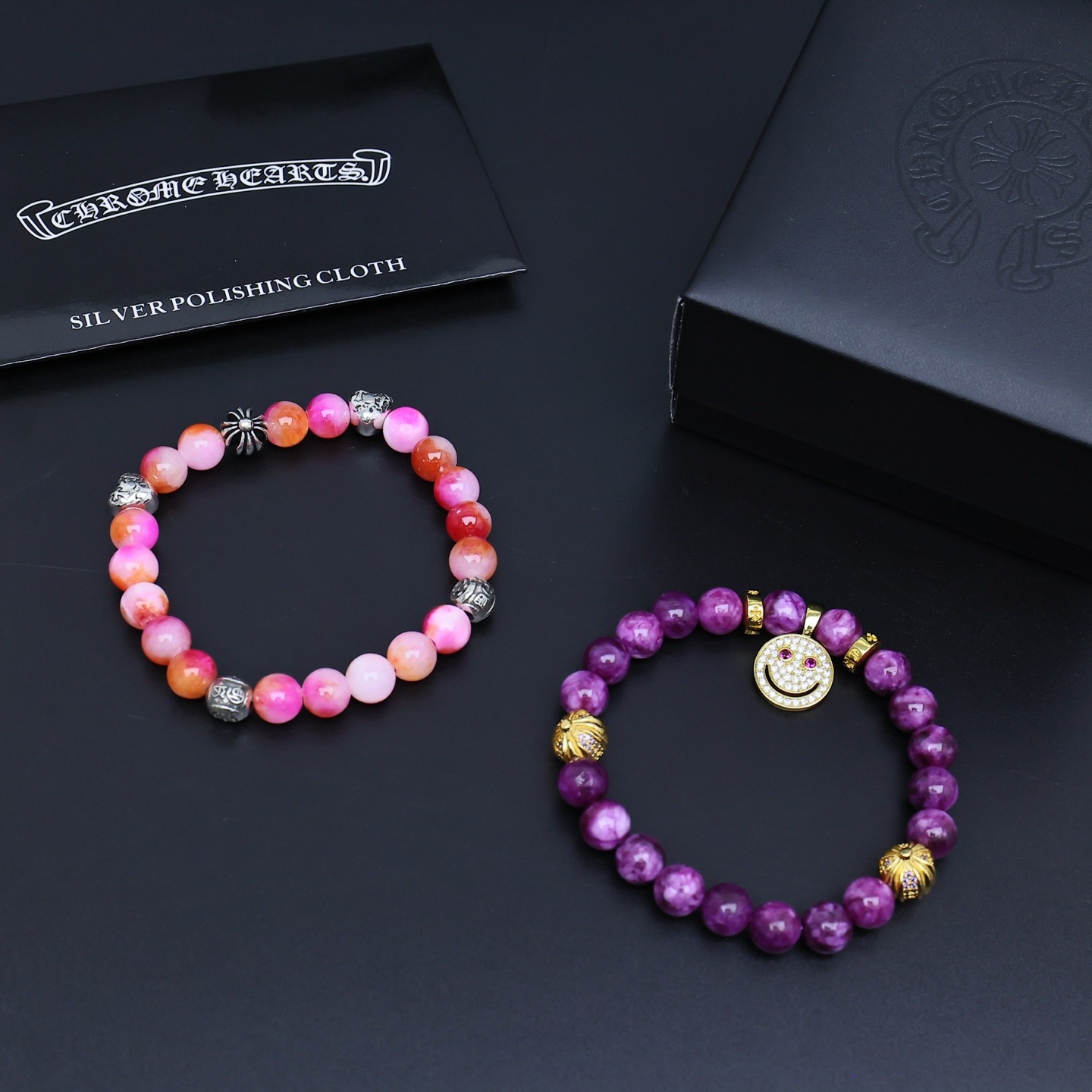 クロムハーツ「Chrome Hearts」カップル用 ストーン＆シルバー エクステンションブレスレット