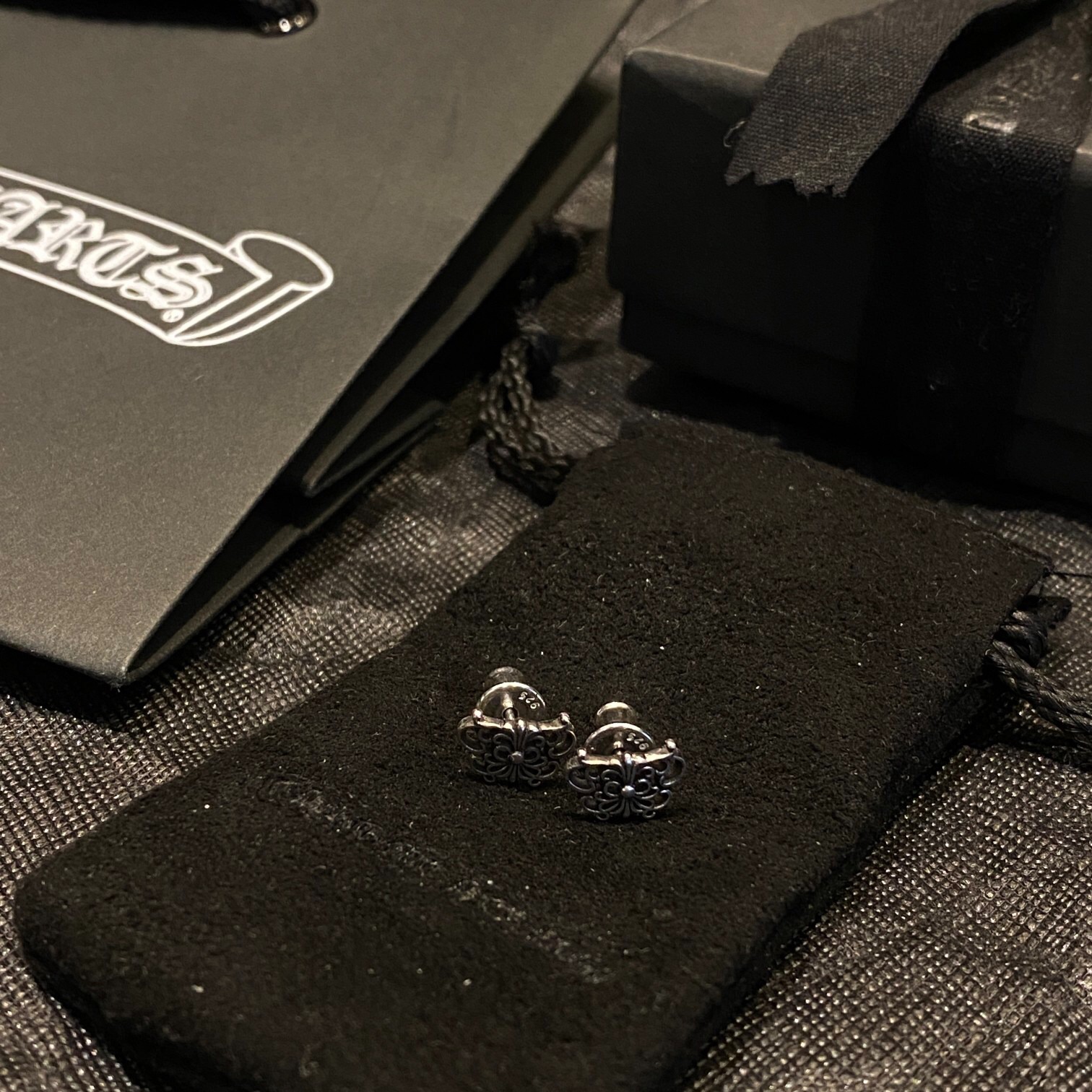 クロムハーツ「Chrome Hearts」クロムハーツ バタフライフラワーピアス S925 ユニセックス ピアス