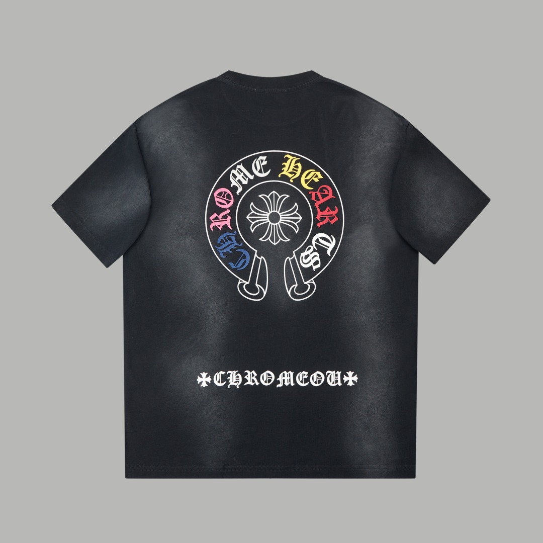 クロムハーツ「Chrome Hearts」クロス＆レターロゴ ヴィンテージプリントTシャツ + 半袖Tシャツ（S/M/L/XL）