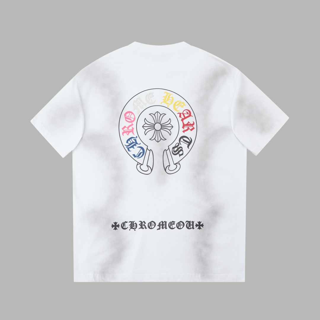 クロムハーツ「Chrome Hearts」クロス＆レターロゴ ヴィンテージプリントTシャツ + 半袖Tシャツ（S/M/L/XL）