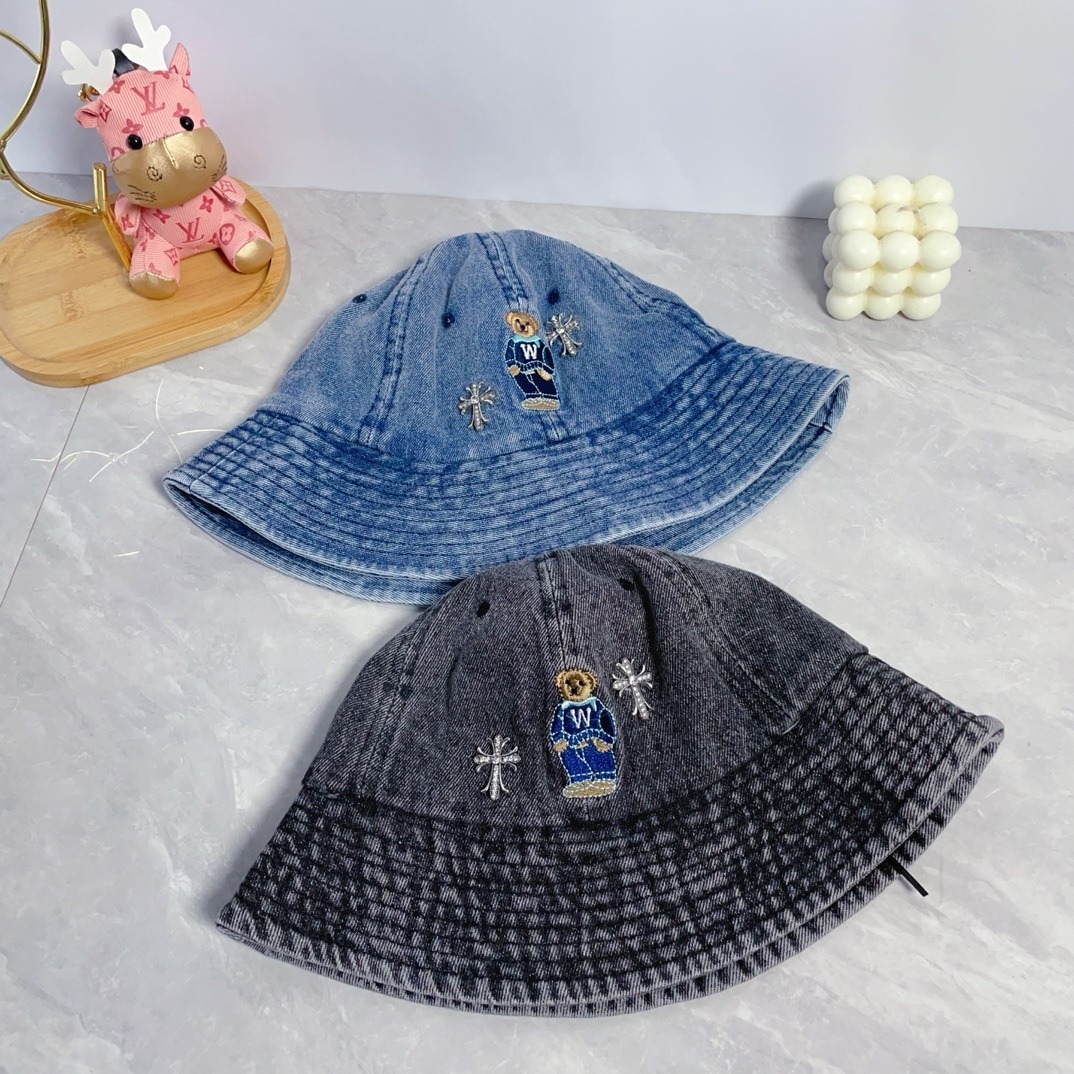 クロムハーツ「Chrome Hearts」 ディストレスド デニム バケットハット