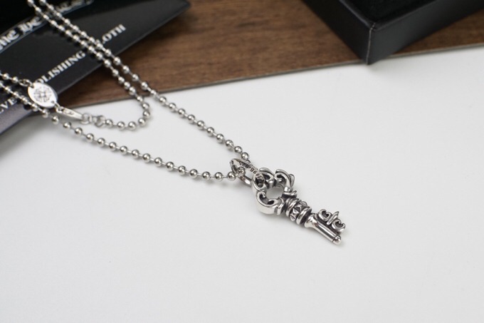 クロムハーツ「Chrome Hearts」キー＆ハートロック ペンダントネックレス
