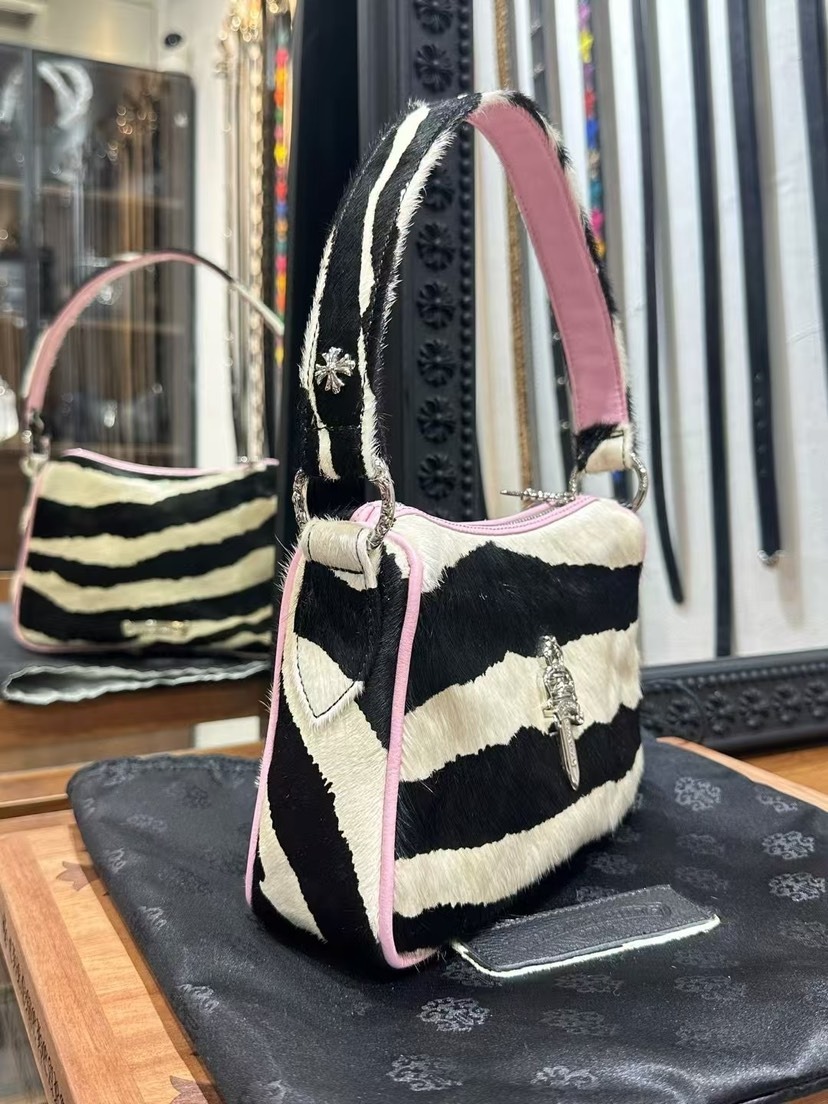 クロムハーツ「Chrome Hearts」ピンクストライプ アンダーアームバッグ