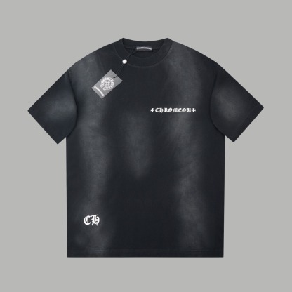クロムハーツ「Chrome Hearts」クロス＆レターロゴ ヴィンテージプリントTシャツ + 半袖Tシャツ（S/M/L/XL）