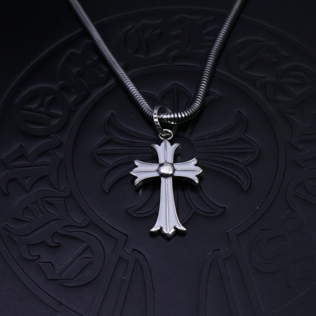 クロムハーツ「Chrome Hearts」ヴィンテージクロス&フラワーペンダントネックレス