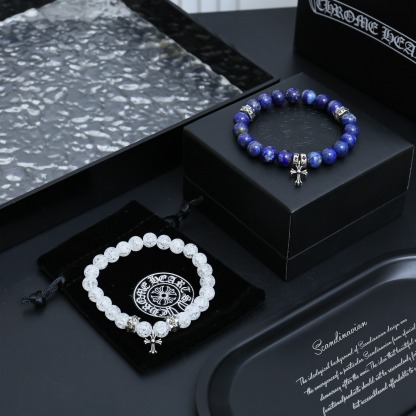 クロムハーツ「Chrome Hearts」カップルストーン エラスティックブレスレット