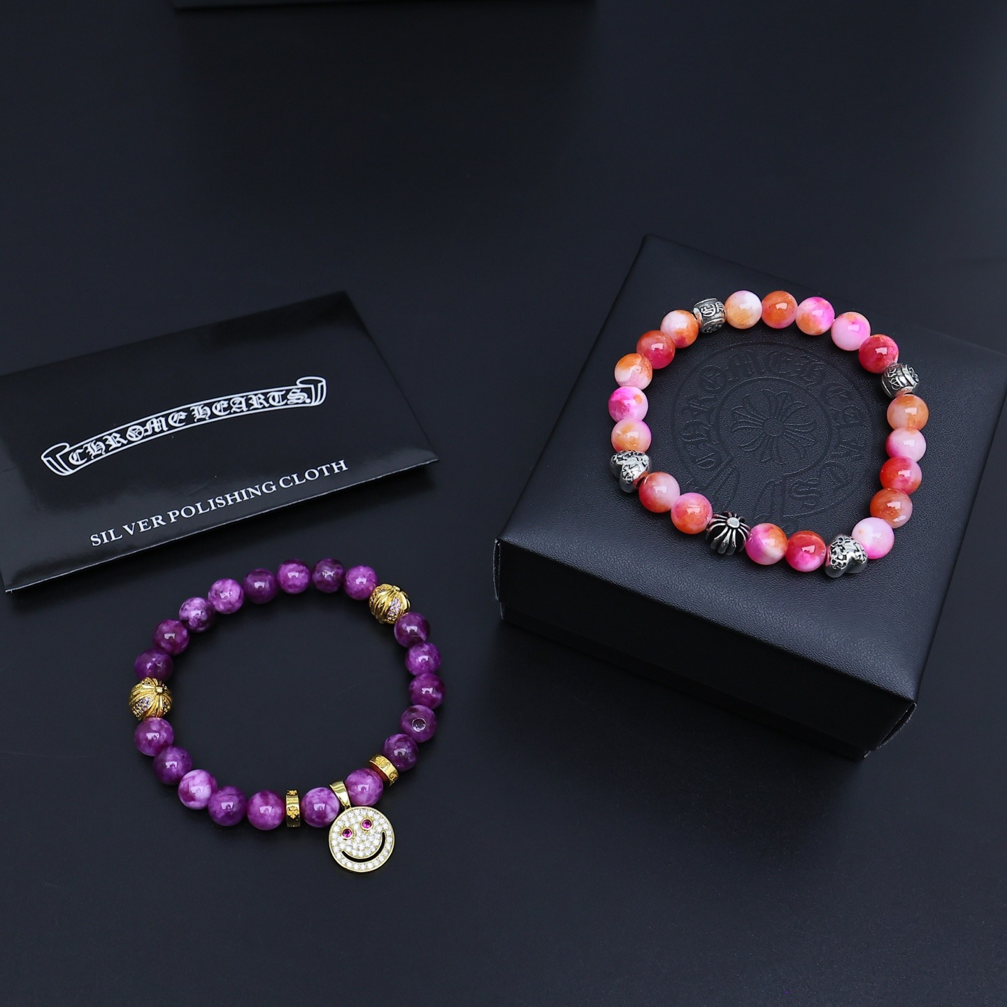 クロムハーツ「Chrome Hearts」カップル用 ストーン＆シルバー エクステンションブレスレット