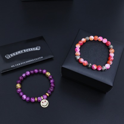 クロムハーツ「Chrome Hearts」カップル用 ストーン＆シルバー エクステンションブレスレット