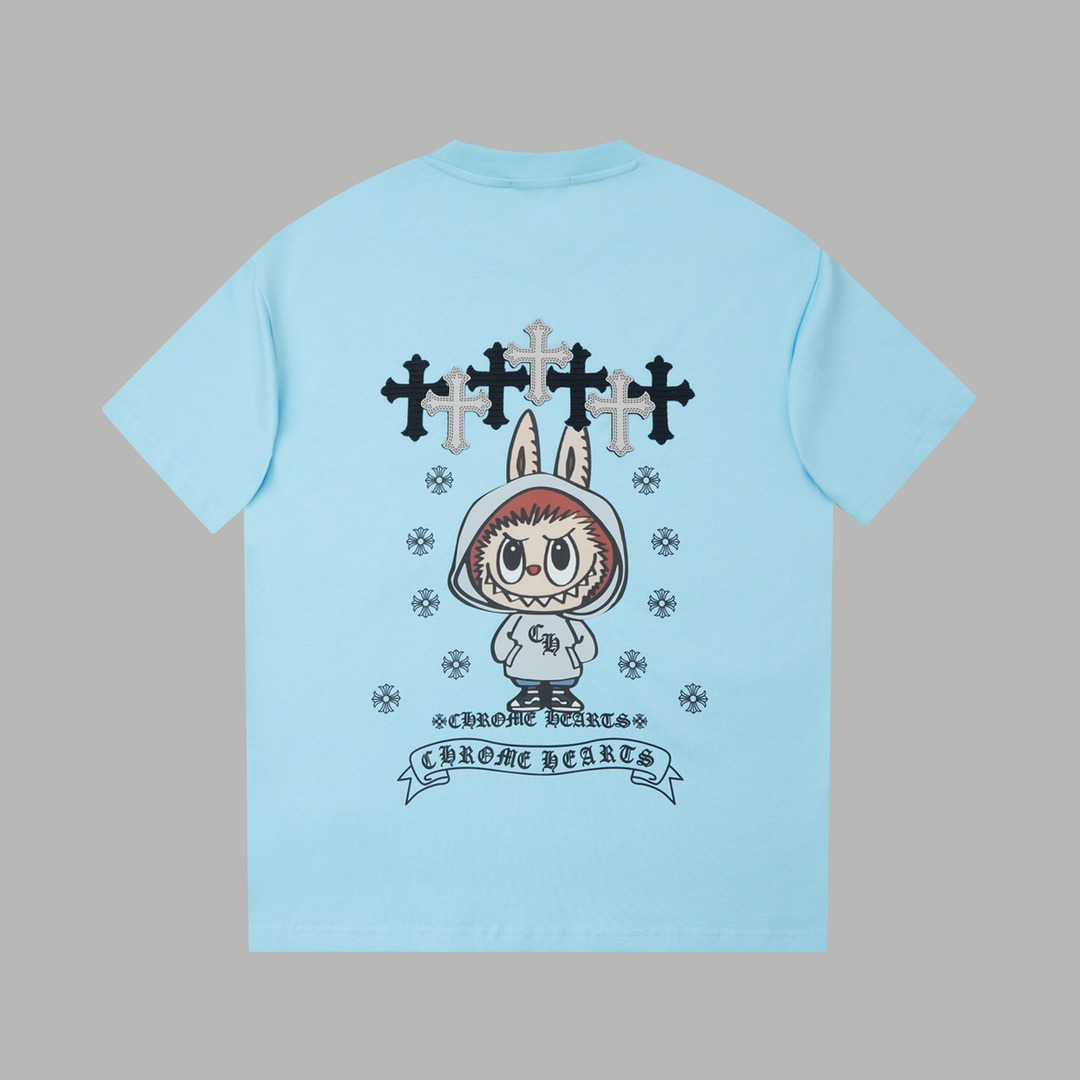 クロムハーツ「Chrome Hearts」タオル地パッチ デジタルプリントTシャツ