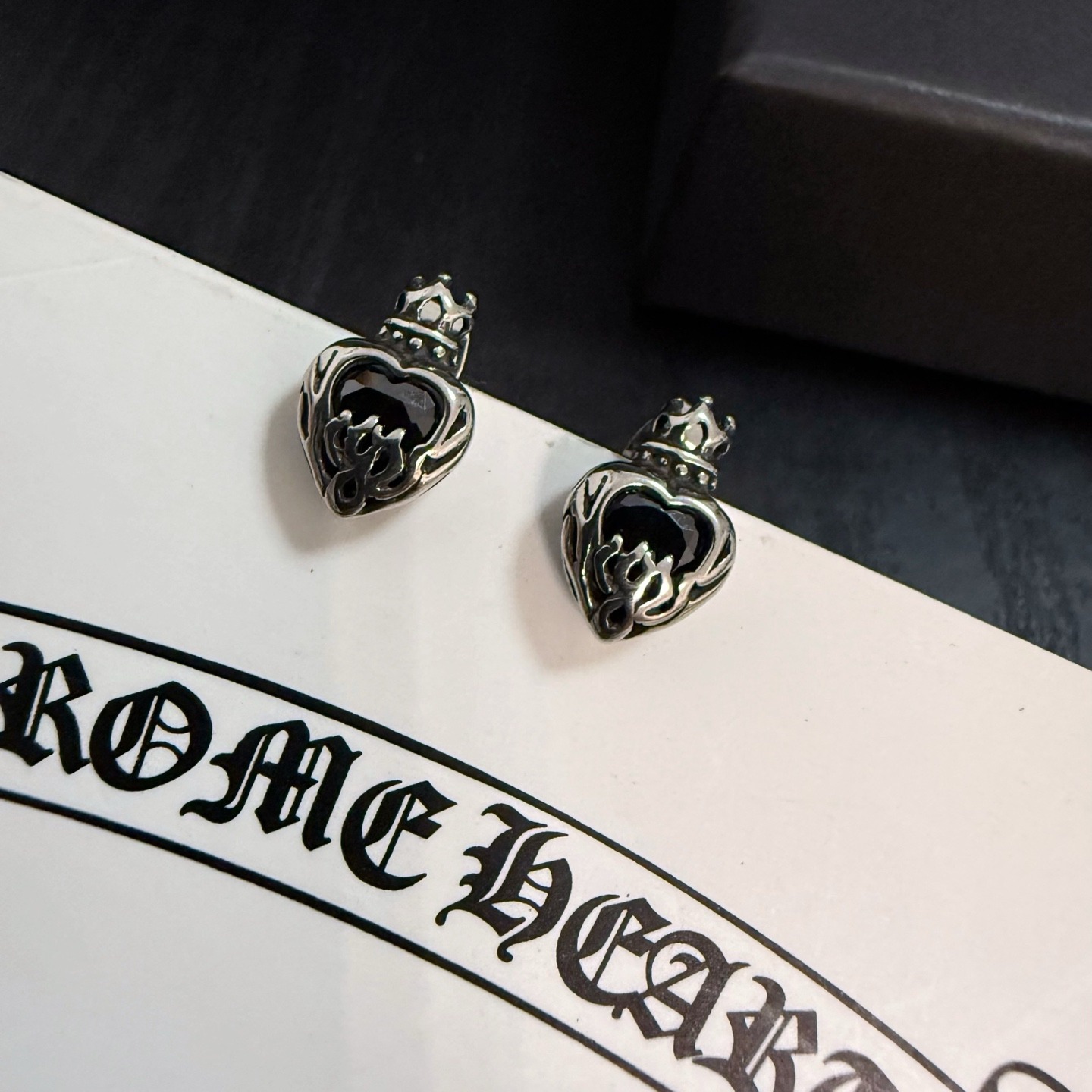 クロムハーツ「Chrome Hearts」クロムハーツ クラウン＆ハートピアス S925 ユニセックス ピアス