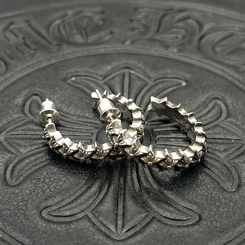 クロムハーツ「Chrome Hearts」クロムハーツ ヴィンテージセミサークルスターピアス S925 ユニセックス ピアス