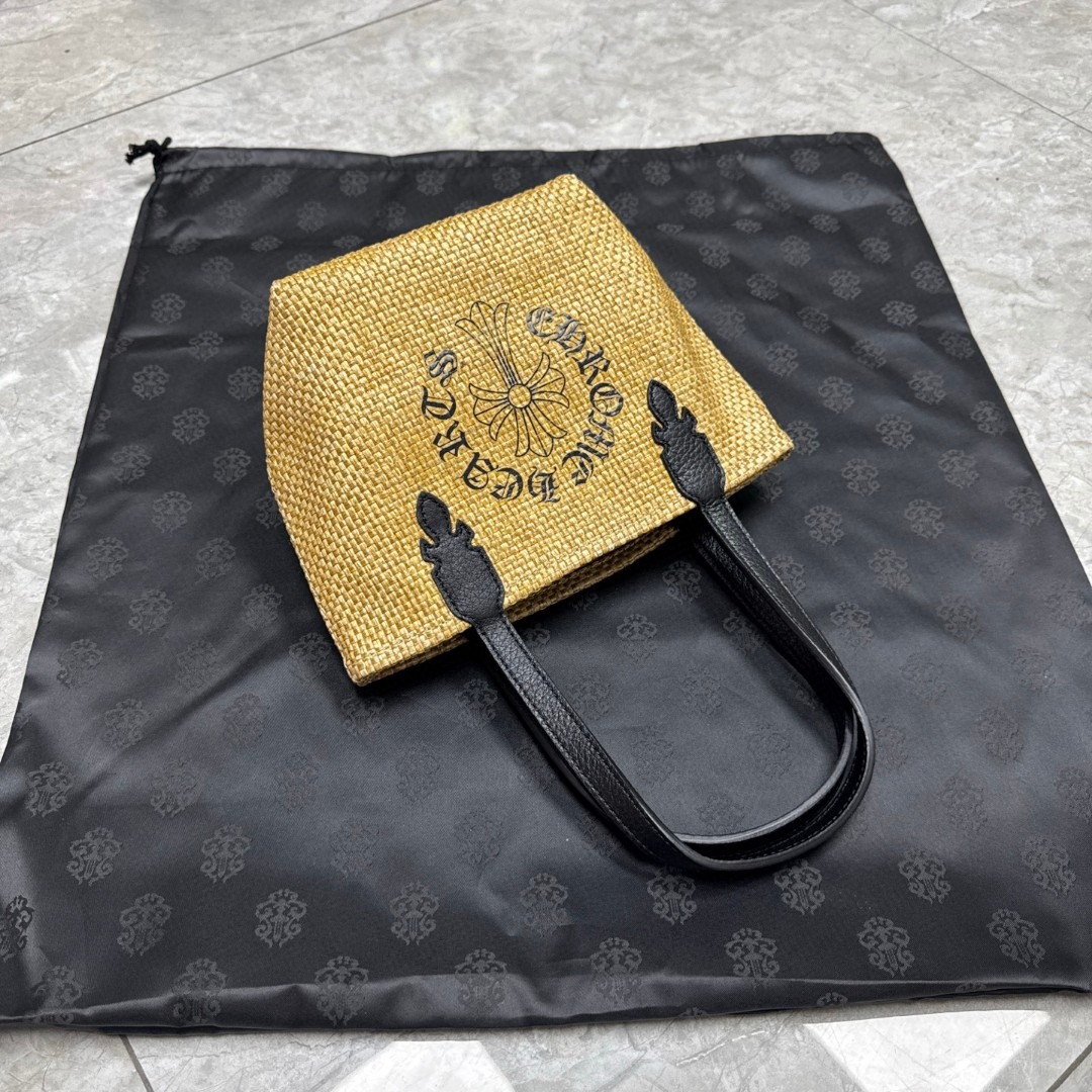 クロムハーツ「Chrome Hearts」クロスエンブロイダリー ラフィアバッグ