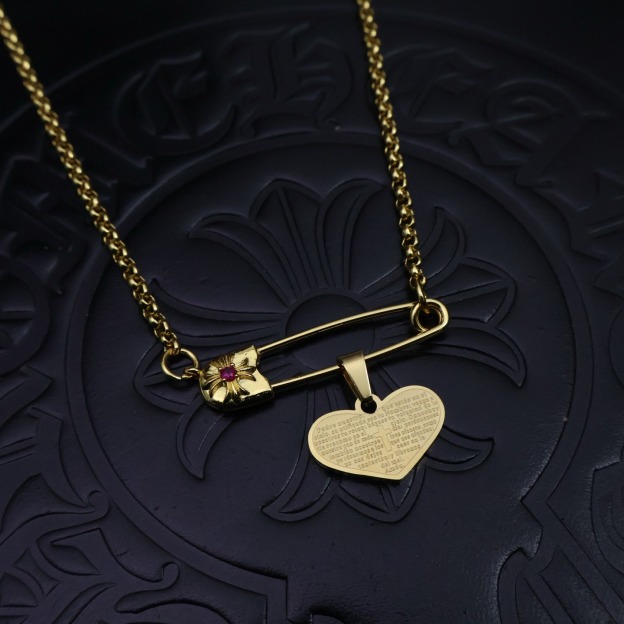 クロムハーツ「Chrome Hearts」クロスフラワーブローチチェーンネックレス