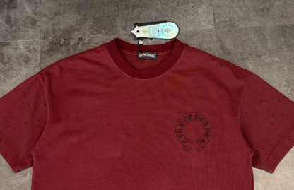 クロムハーツ「Chrome Hearts」ドット＆ホースシュー プリント ブラッシュドコットン Tシャツ