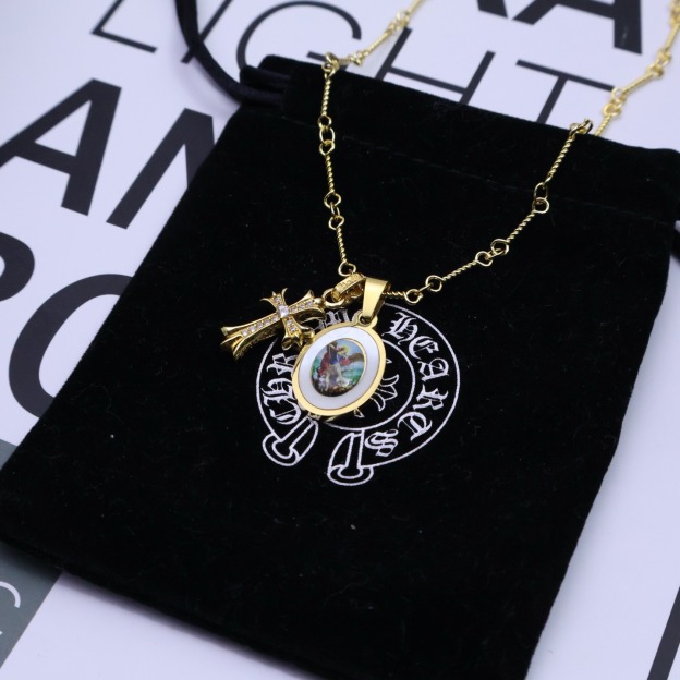 クロムハーツ「Chrome Hearts」ヴィンテージクロス&フラワー ペンダントネックレス