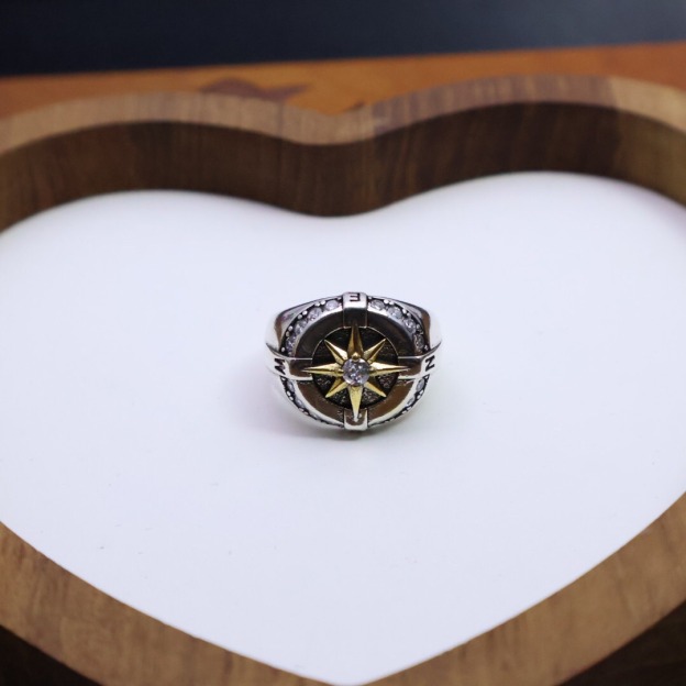 クロムハーツ (Chrome Hearts)クロム ハーツ コンパス クロス フラワー アンティーク リング