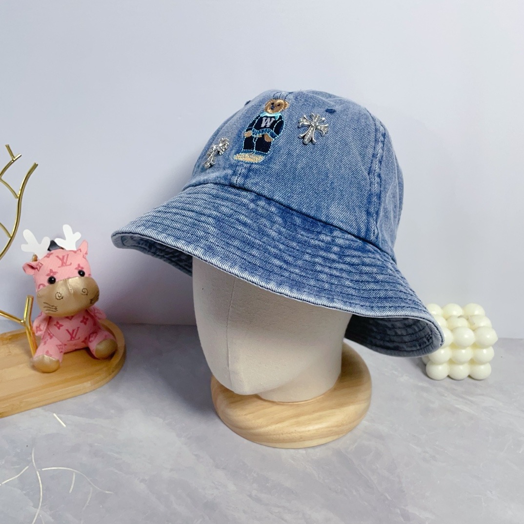 クロムハーツ「Chrome Hearts」 ディストレスド デニム バケットハット