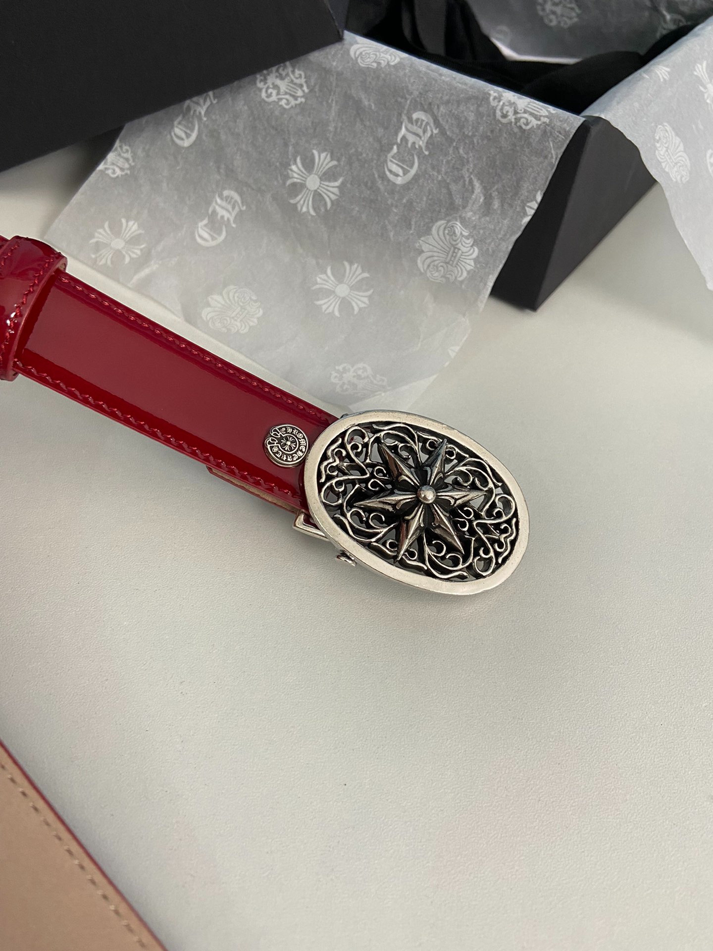 クロムハーツ「Chrome Hearts」 ミニ スターモチーフ デタッチャブルベルト 2.5cm