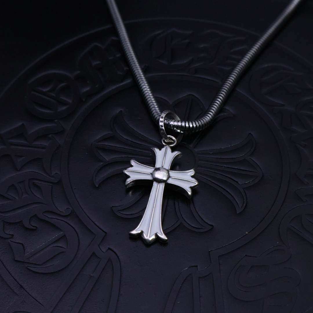 クロムハーツ「Chrome Hearts」ヴィンテージクロス&フラワーペンダントネックレス