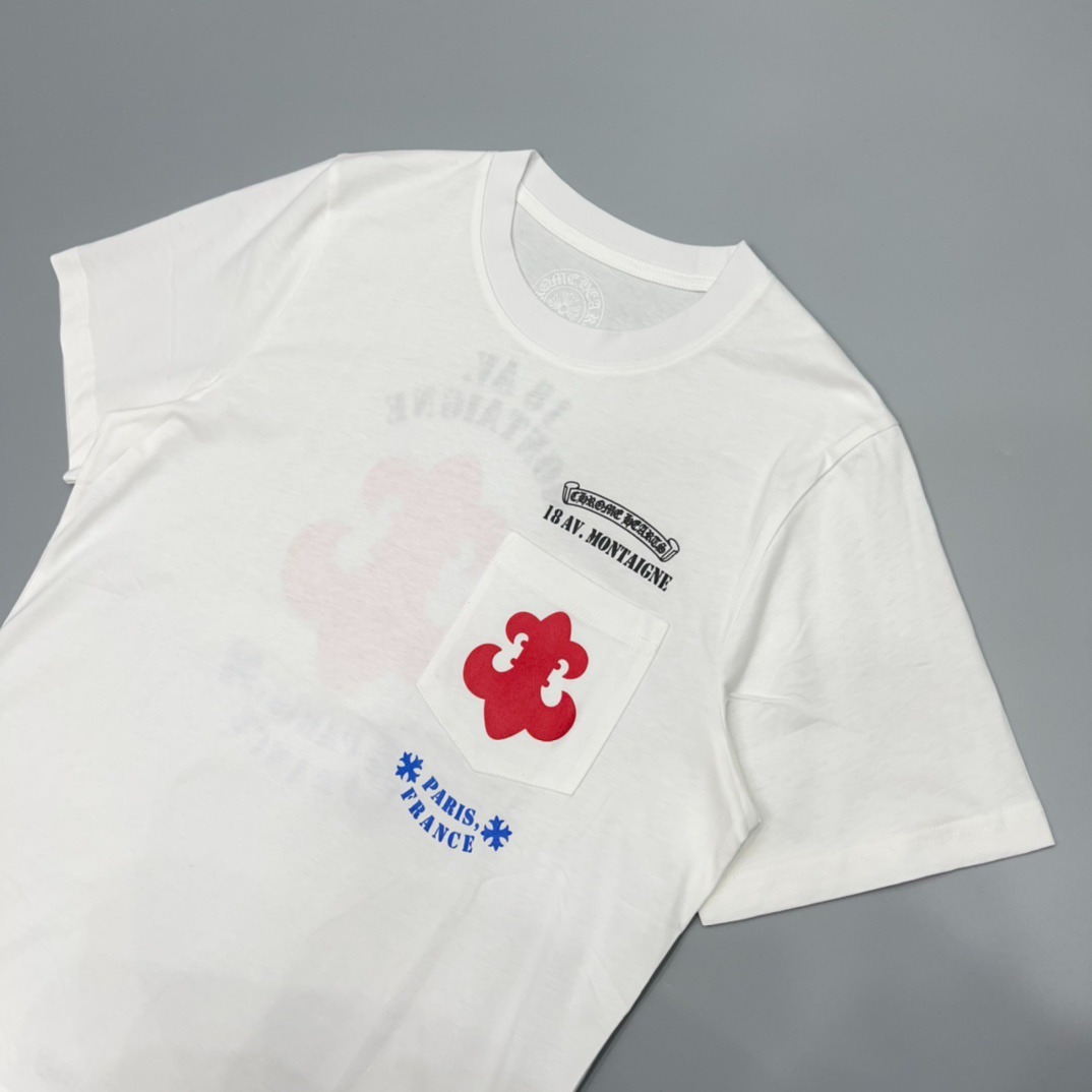 クロムハーツ「Chrome Hearts」サンスクリット&スカウトフラワー プリントTシャツ